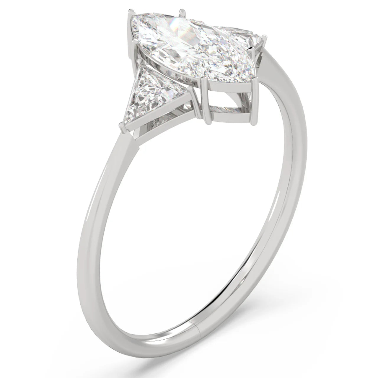 Triangle Three Stone Ring