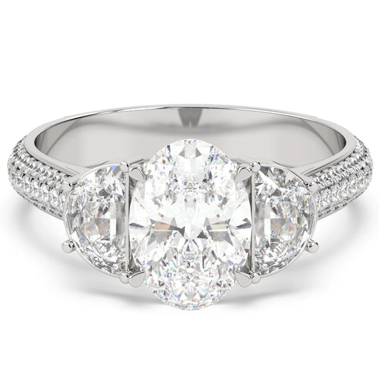 Three Stone Oval Engagement Ring