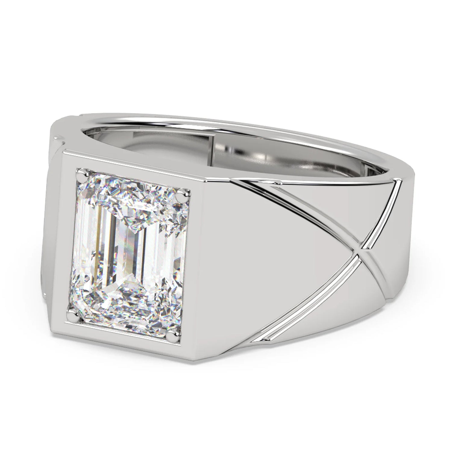 Emerald Cut Diamond Mens Ring - Mara Jewels