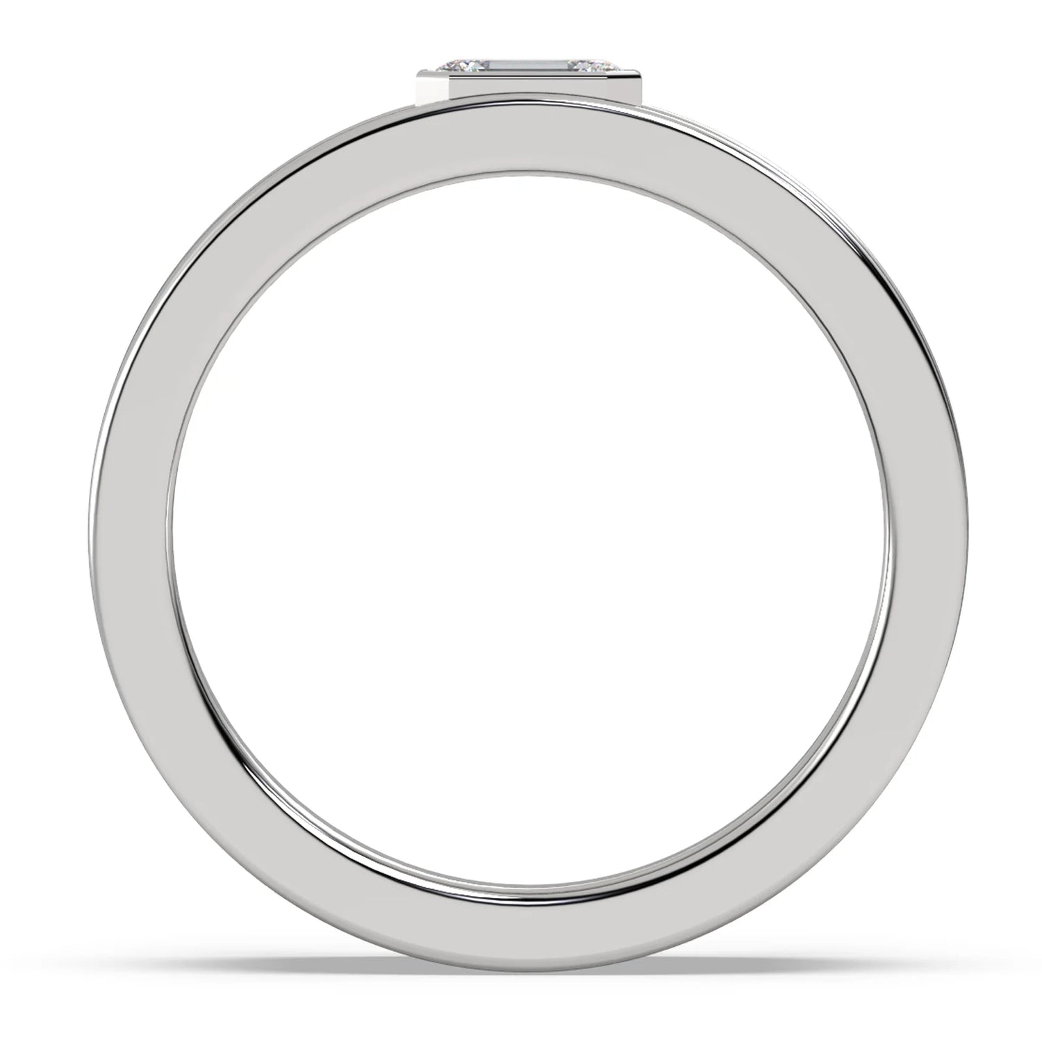 Bezel Set Mens Wedding Ring - Side View