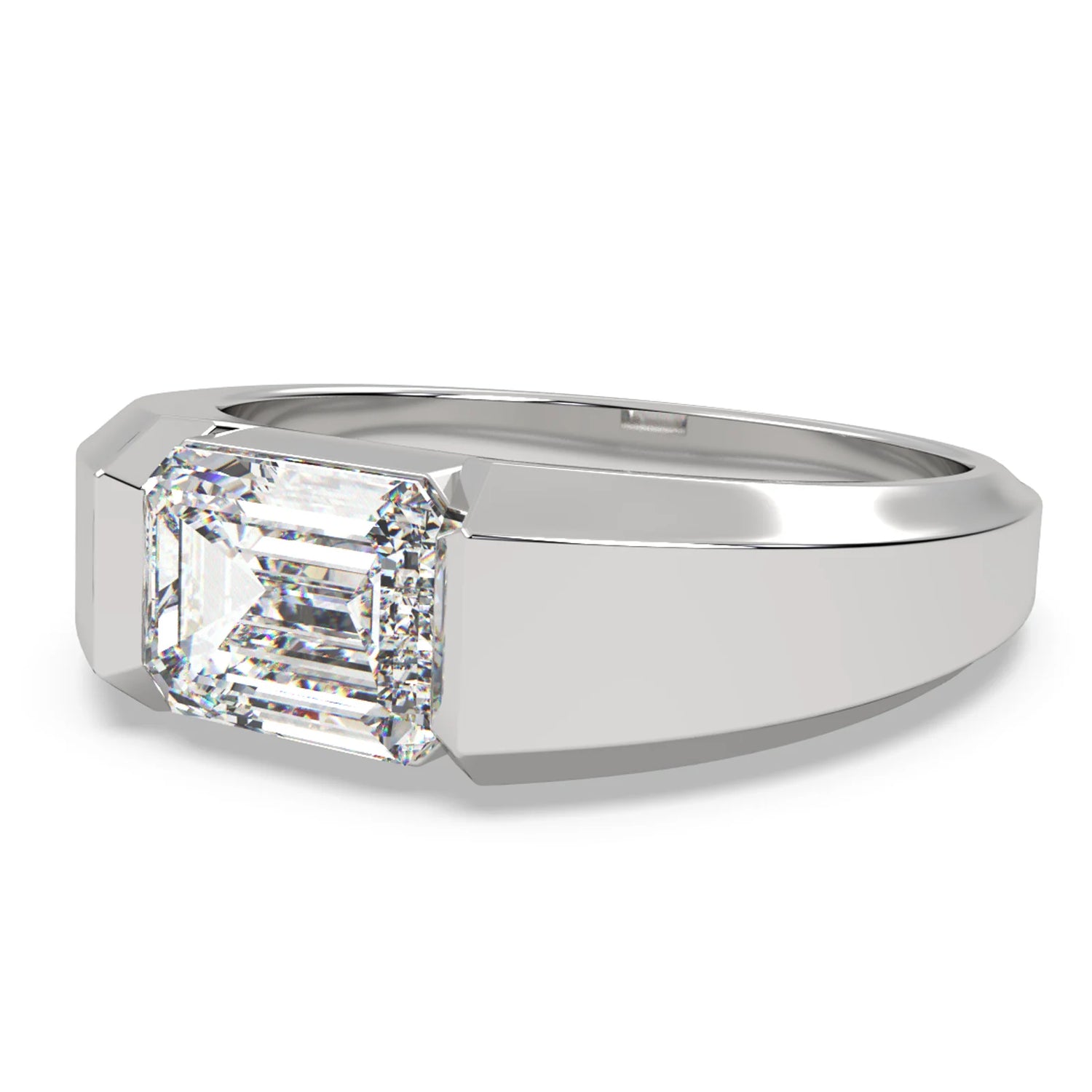 14k white gold mens ring