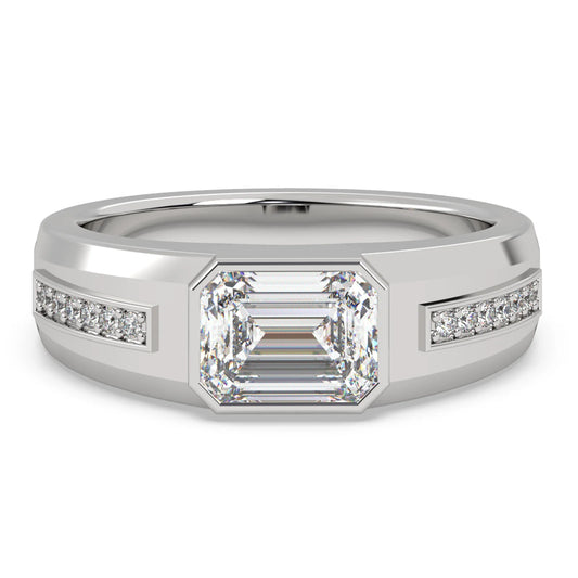 Emerald Cut Mens Ring