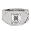 Emerald Cut Prong Set Moissanite Mens Ring - Mara Jewels