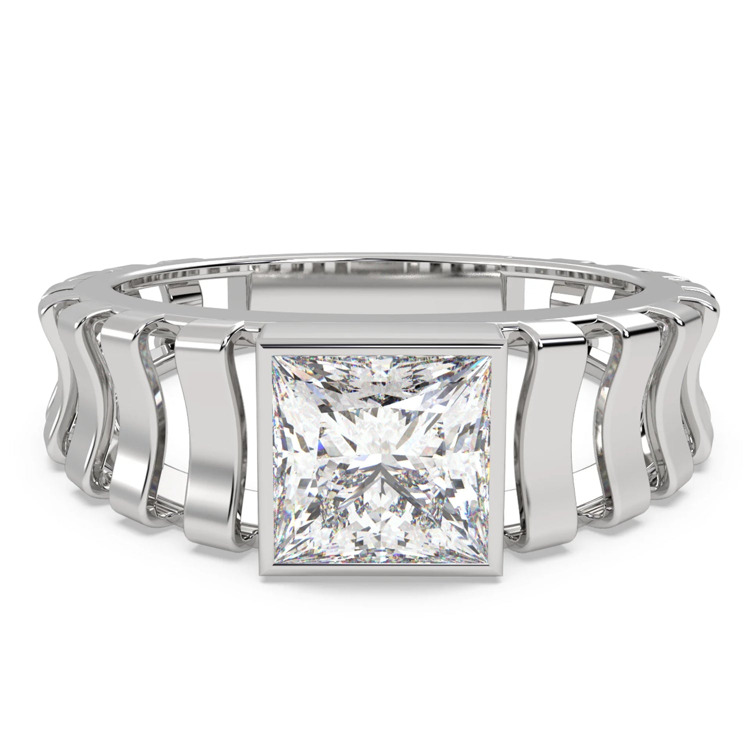 Princess Cut Men's Engagement Ring