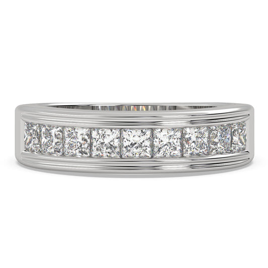 Princess Cut Men's Wedding Ring - Mara Jewels