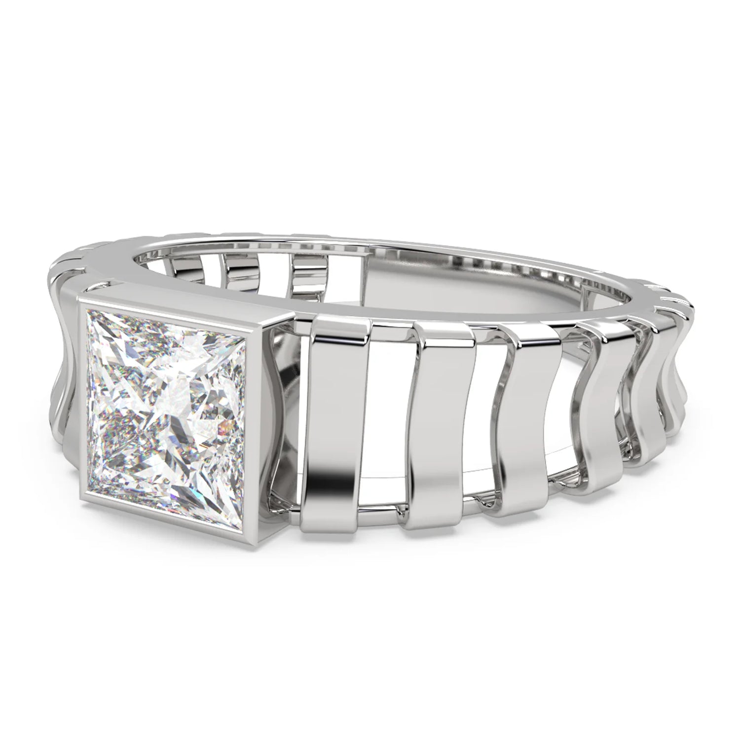 Princess Cut Moissanite Ring For Men's