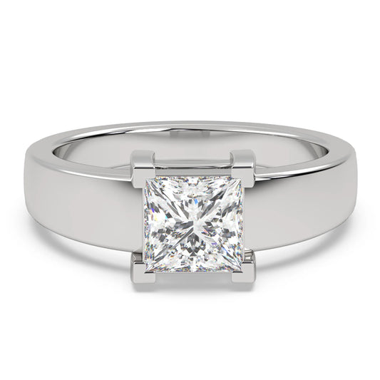 Four Prong Princess Cut Moissanite Ring For Mens - Mara Jewels