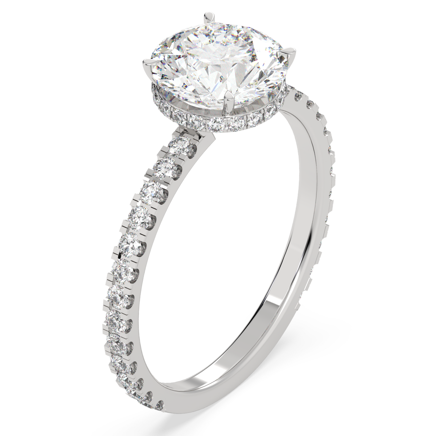 Hidden Halo Round Diamond Ring