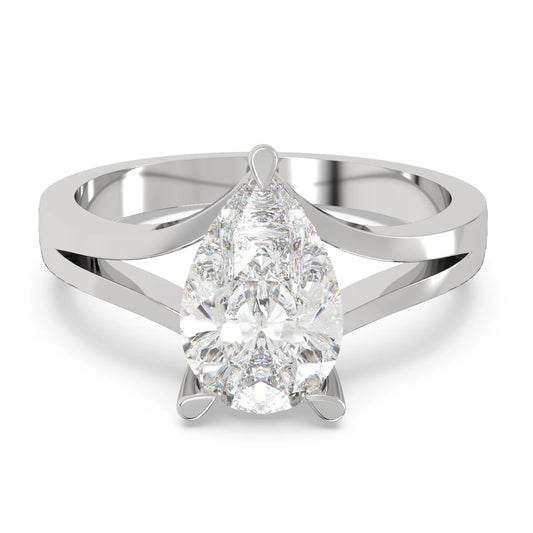 Pear Moissanite Engagement Ring