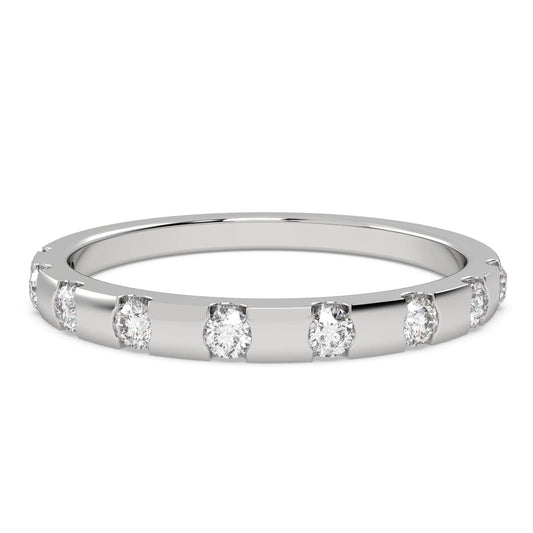 Stackable Round Moissanite Wedding Band