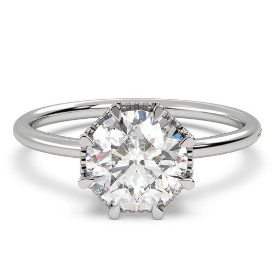 2ct round moissanite engagement ring