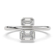 2 Stone Emerald Cut Moissanite Engagement Ring